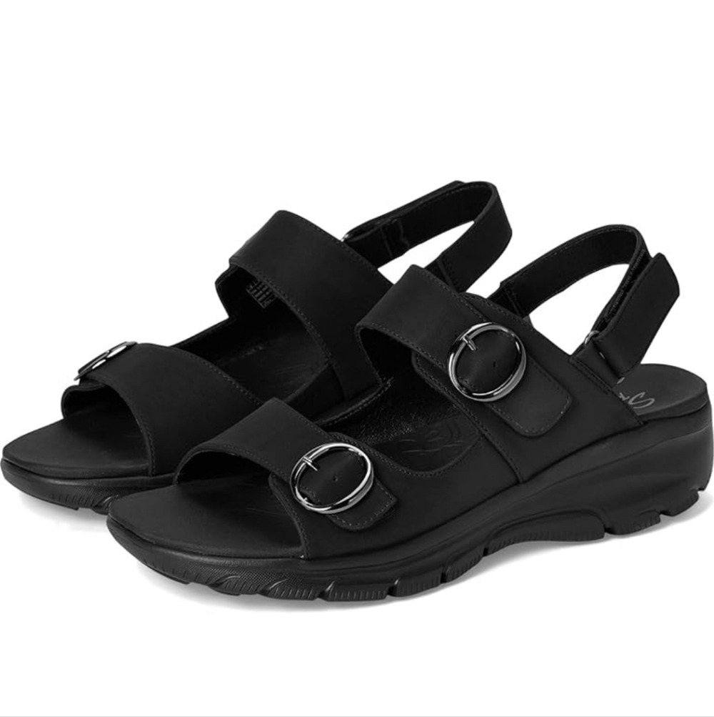 Skechers Black Buckle Comfortable Walking Sandals Size 8.5